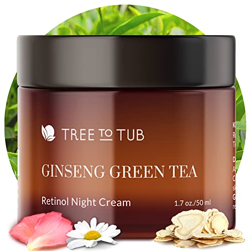 Tree to Tub Retinol Moisturizer - Hydrating Anti-Aging Night Cream with Hyaluronic Acid - 1.7oz