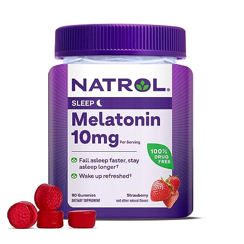 Natrol Melatonin Gummies - Sleep Support, Non-GMO, Vegetarian, Strawberry Flavor - 90 Count