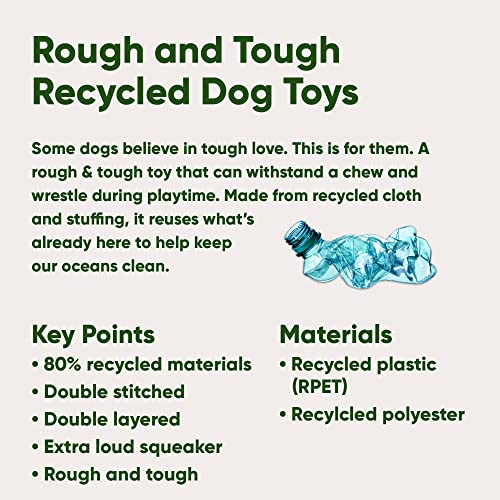 Beco Rough & Tough Turtle Dog Toy - Durable, Made from Recycled Bottles - Medium Size