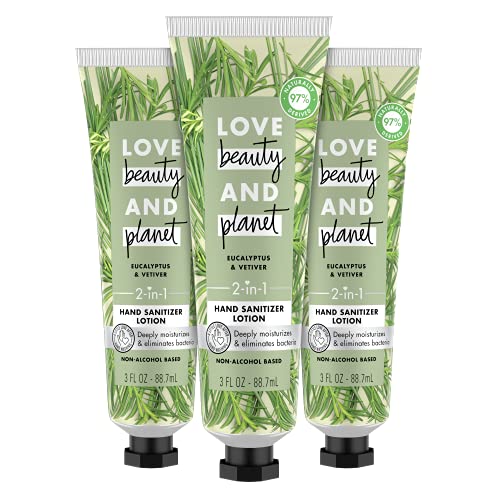 Love Beauty And Planet Hand Sanitizer Lotion - Moisturizes & Kills Germs, Vegan - 3oz, 3 Count