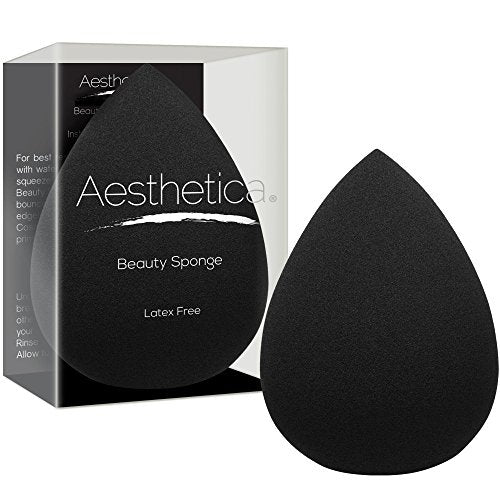 Aesthetica Cosmetics Beauty Sponge - Flawless Edge-less Application, Vegan & Latex Free - One Piece