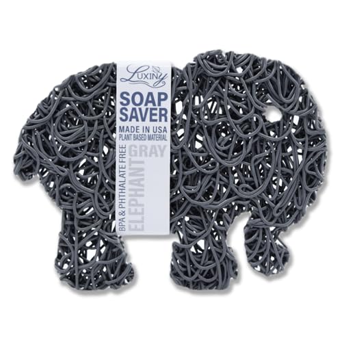 Luxiny Soap Saver - Extends Bar Soap Life, Made from Plant Materials - Gray Elephant Design