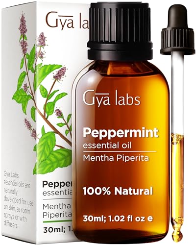 Gya Labs Peppermint Essential Oil - Uplifting Aroma, Natural for Hair & Skin Care - 1.02 Fl Oz