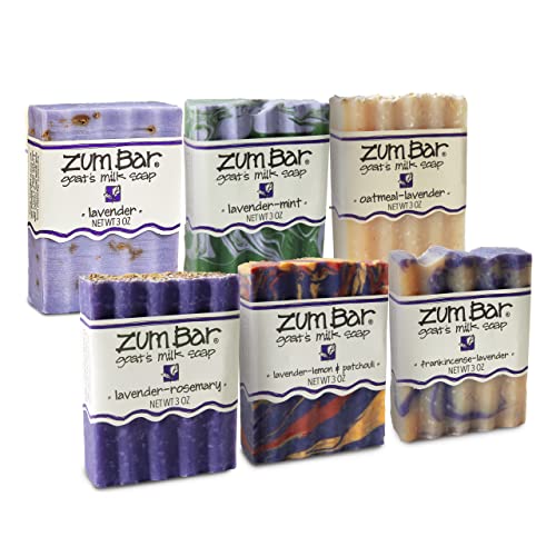 Zum Bar Goat's Milk Soap Set - Nourishing Lavender Blends, Natural Ingredients - 6 Pack, 3 oz