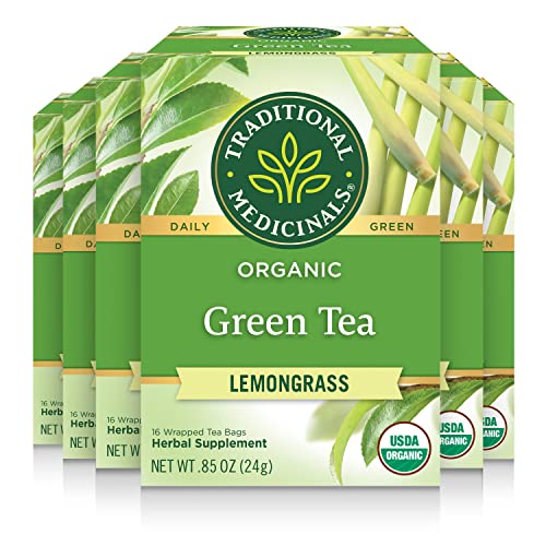 Traditional Medicinals Organic Green Tea Lemongrass - Gently Stimulating, USDA Organic - 96 Bags