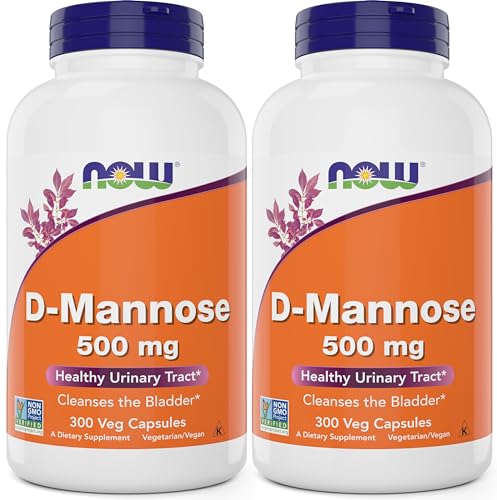 Now D-Mannose Vitamins & Supplements Bundle - Supports Urinary Health, Vegan, Non-GMO - 600 Caps