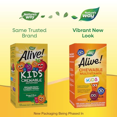 Nature's Way Alive! Children's Multivitamin - Supports Bone, Eye & Immune Health - 120 Tablets