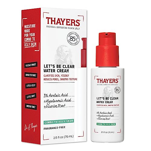 THAYERS Let's Be Clear Water Face Cream - Reduces Redness, Minimizes Pores, 2.5oz