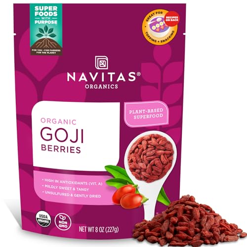 Navitas Organics Goji Berries - Antioxidant-Rich, Organic, Non-GMO - 8 oz, 8 Servings