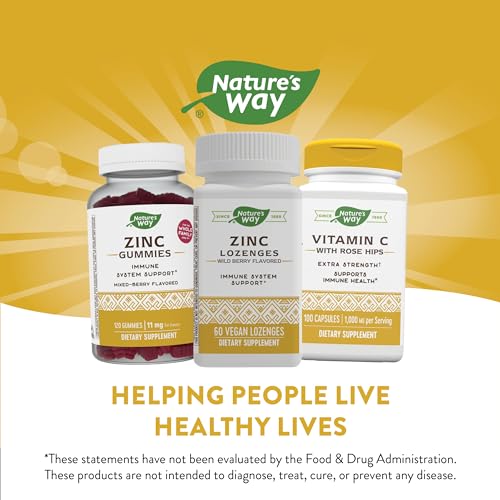 Zinc Lozenges | Immune Support, 100 mg Vitamin C, 23 mg Zinc, Wild Berry Flavor, 60 Count