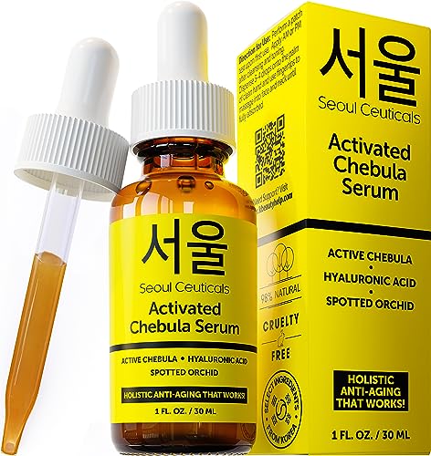 SeoulCeuticals Face Serum - Reduces Fine Lines, Promotes Youthful Glow with Chebula & Orchid - 1oz