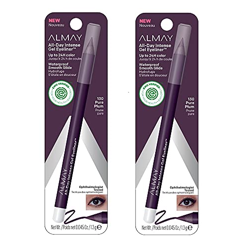 Almay All-Day Intense Gel Eyeliner - Bold Color, EWG Verified, 85% Recycled Pencil - Pure Plum 130