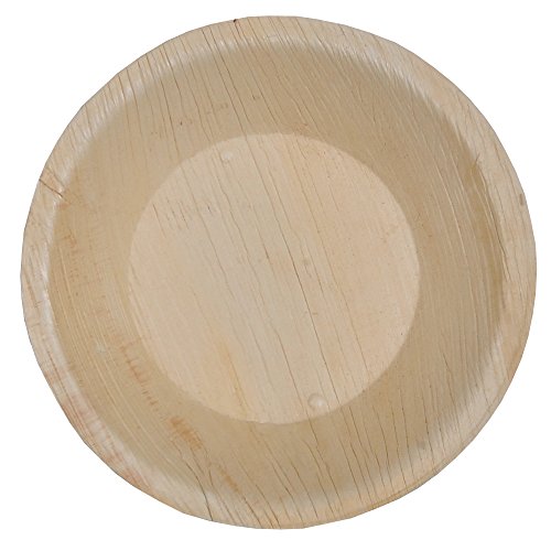 Atmos Green Palm Leaf Plates - 100% Biodegradable, Chemical-Free, 6" Round, 100 Pack