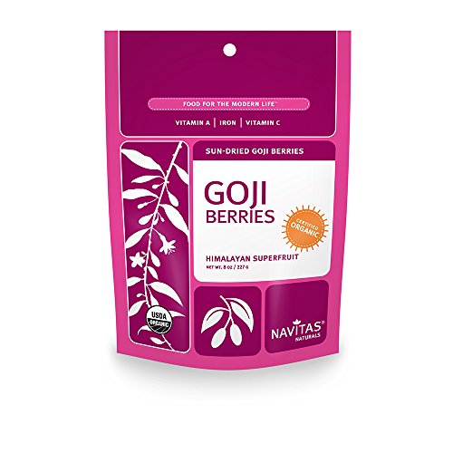 Navitas Naturals Organic Goji Berries - Antioxidant-Rich Snack, USDA Organic - 8oz (Pack of 2)