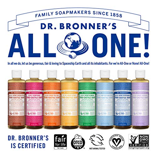 Dr. Bronner's Body Soap - Organic Oils, 18-in-1 Uses, Vegan, Non-GMO - Lavender, 8oz