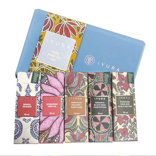 iYURA Mini Hair Oil Kit - 5 Nourishing Oils for Softer, Shinier, Healthier Hair - 0.5 fl oz Each