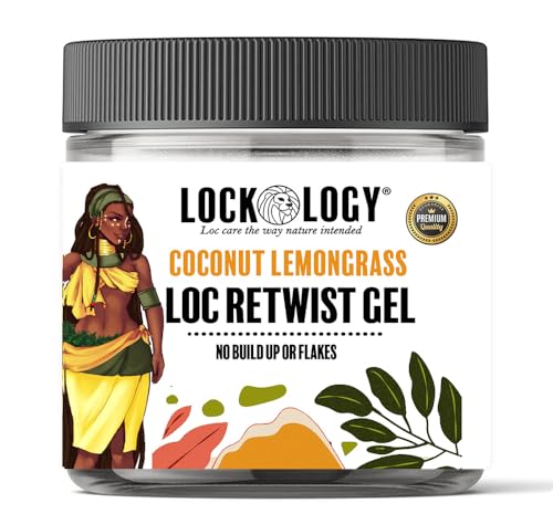 Lockology Loc Gel - No Build Up, Aloe & Lemongrass Formula for Retwisting Locs - 8 fl oz