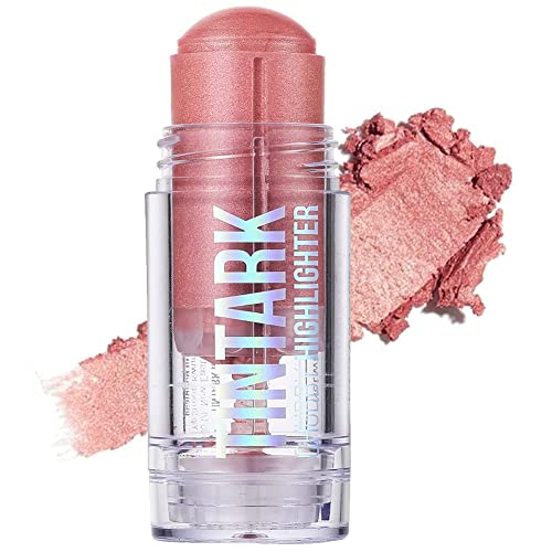 TINTARK Chubby Cream Highlighter Stick - Natural Shimmer, Hydrating & Multi-Use - Light Pink Peach