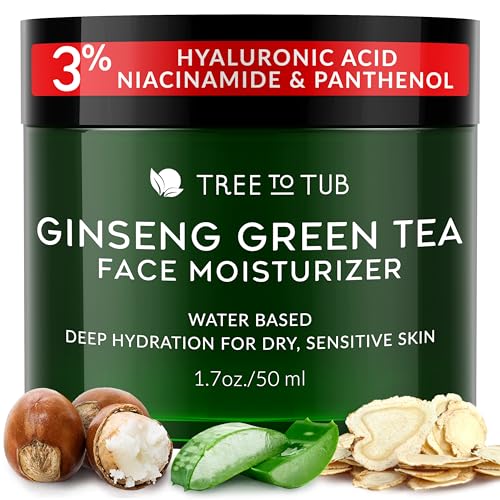 Tree to Tub Hydrating Face Moisturizer - Deep Hydration for Sensitive Skin w/ Aloe & Green Tea - 4oz