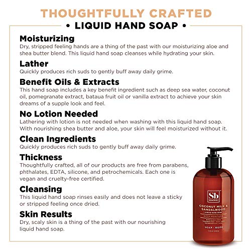 Soapbox Liquid Hand Soap - Moisturizing Coconut Milk & Sandalwood, Vegan, 12oz Pump (3-Pack)