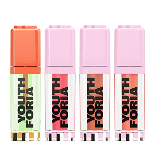 Youthforia BYO Blush 4-Pack - Color-Changing & Tinted Hydrating Blush Oils, Vegan - 4x15ml