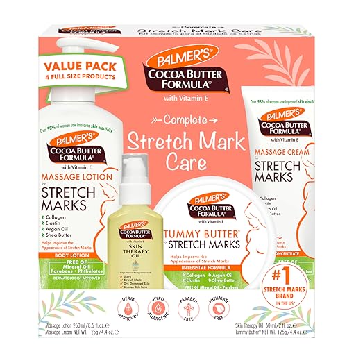 Palmer's Skin Care Set - Improves Stretch Marks & Scars, Dermatologist Approved - 4 Full Size