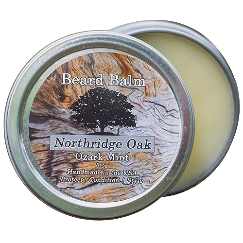 Northridge Oak Beard Balm - Tames Stray Hairs, Relieves Itch, Minty Fresh - 2 oz