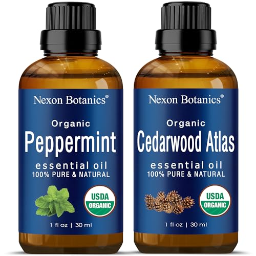 Nexon Botanics Essential Oil Bundle - Energizing Peppermint & Soothing Cedarwood - 2oz