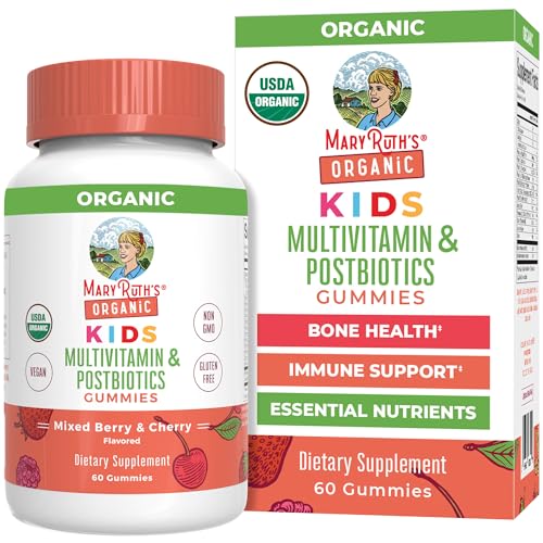 MaryRuth's Kids Multivitamin Gummies - USDA Organic, Vegan, Postbiotics - 60 Count