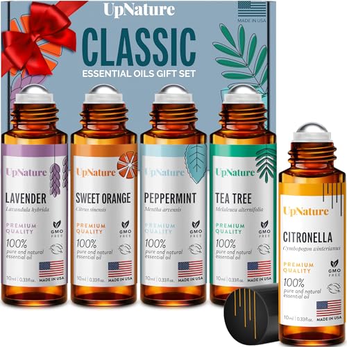 Citronella Essential Oil Bundle - Uplifting & Calming Aromatherapy Blends, 5 Pack Roll-Ons