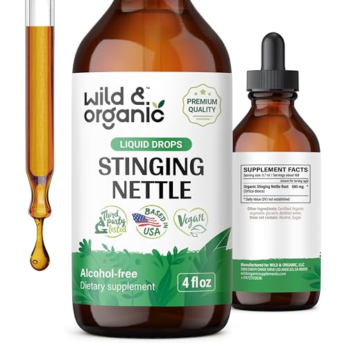 Wild & Organic Stinging Nettle Tincture - Urinary Tract Support, Vegan & Alcohol-Free - 4 fl oz