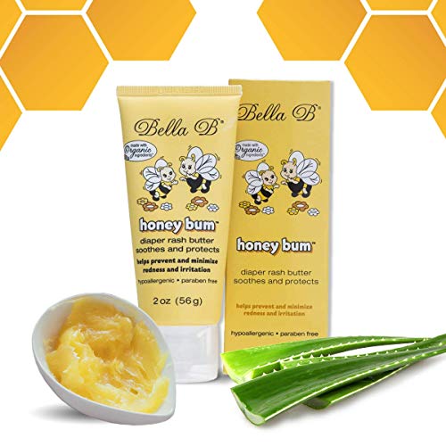 BELLA B Honey Bum Diaper Rash Butter - Organic, Zinc Oxide Protection, 2 oz