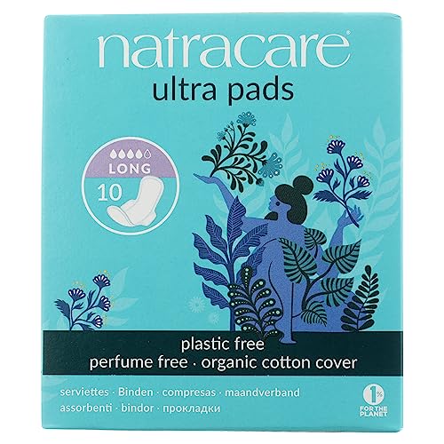 Natracare Menstrual Pads - Certified Organic Cotton, Biodegradable, Vegan - 12 Pack