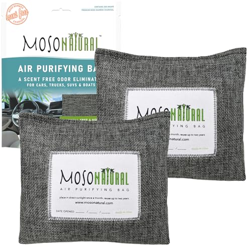 Moso Natural Air Purifying Bag - Non-Toxic Odor Eliminator, Lasts 2 Years - 2 Pack