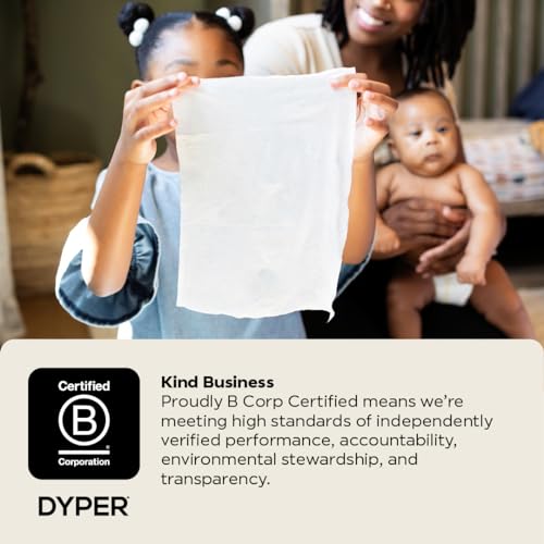 DYPER Size 5 Bamboo Baby Diapers - Soft, Hypoallergenic, Safe for Sensitive Skin - 20ct + 96 Wipes