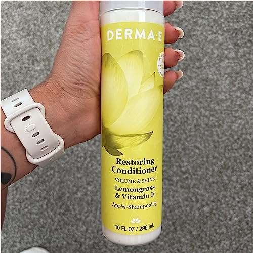 Derma E Restoring Conditioner - Nourishing Volume & Shine with Lemongrass & Vitamin E - 10oz