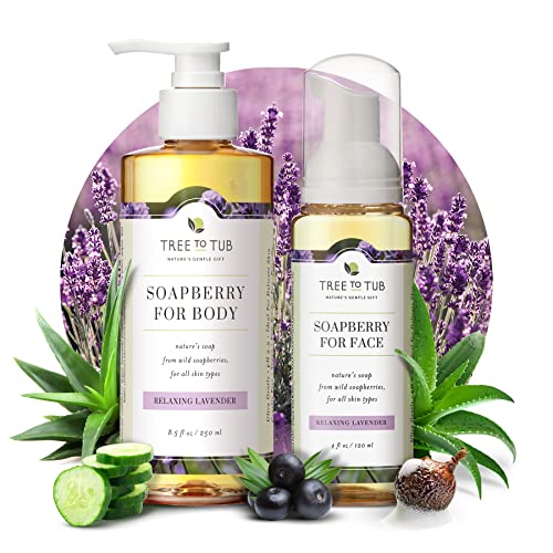 Tree to Tub Lavender Body Wash & Facial Cleanser - Hydrating, pH Balanced for Sensitive Skin - 16oz