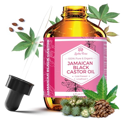 Leven Rose Jamaican Black Castor Oil - Promotes Hair Growth, Pure Organic Serum - 4 oz