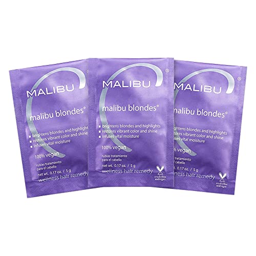 Malibu C Hair Toner - Enhances Blonde Color, Restores Shine with Vitamin C Complex - 3 Packets