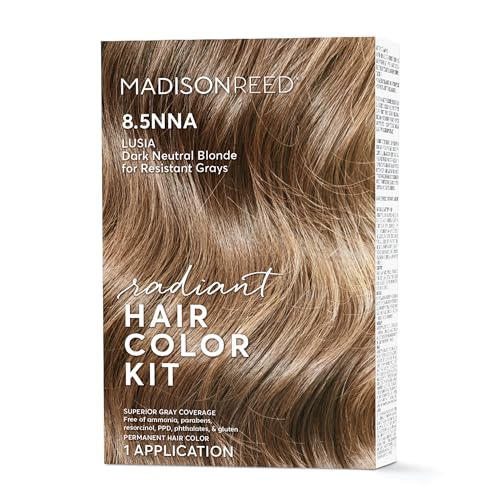 Madison Reed Radiant Hair Color Kit - 100% Gray Coverage, Ammonia-Free, Dark Neutral Blonde - 1 Kit