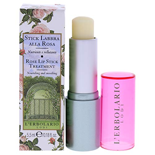 L'Erbolario Rose Lip Balm - Nourishing Treatment with Provence, Damask & Musk - 0.18 Oz