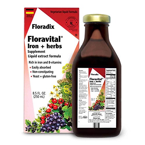 FLORA Floravital Iron & Herbs - Supports Iron Levels, Vegan, Gluten-Free, 8.5 Fl Oz