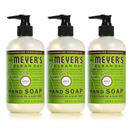 Mrs. Meyer's Hand Soap - Nourishing Apple Scent, Paraben-Free, Cruelty-Free - 12.5 fl. oz, Pack of 3