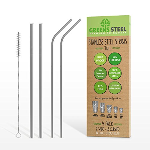 Pure Stainless Steel Straws - BPA-Free, Durable Design for All Drinks - Tall Size Set