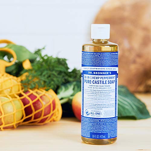 Dr. Bronner's Body Soap - Made with Organic Oils, 18-in-1 Uses, Vegan, 2-Pack, 16oz