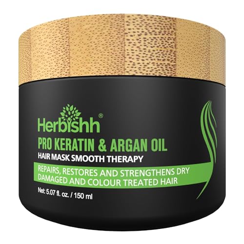 Herbishh Argan Hair Mask - Deep Conditioning, Hydration, No Sulfates, No Parabens - 150gm