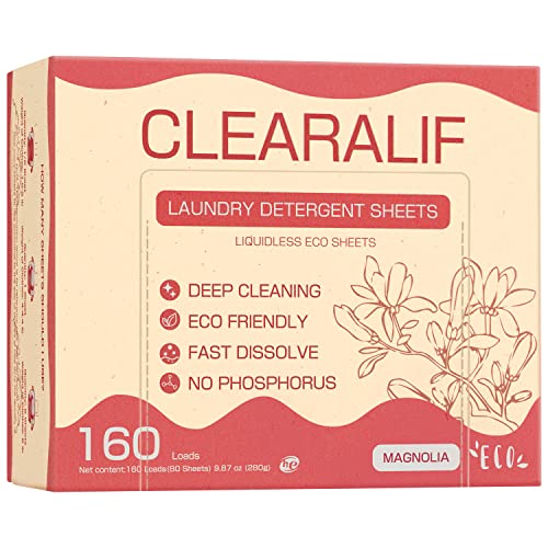 CLEARALIF Laundry Detergent Sheets - Powerful Stain Removal, Gentle on Skin - 80 Sheets