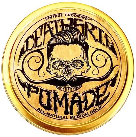 Death Grip Hair Pomade - Medium Hold & Shine, Natural Citrus Scent, Organic Ingredients - 2oz