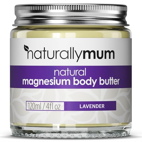 NaturallyMum Magnesium Body Butter Cream - Supports Sleep, Heart & Muscle Health - Lavender