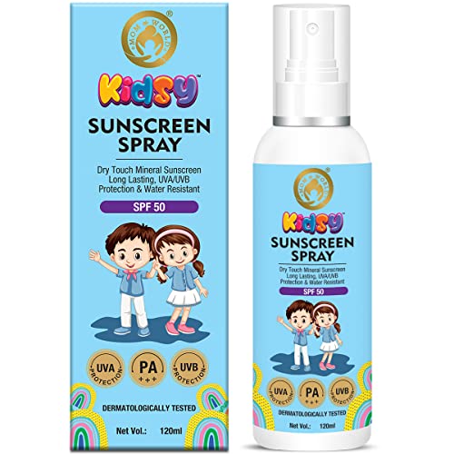 Mom & World Kids Sunscreen Spray SPF 50 - Broad Spectrum Protection, Hypoallergenic - 120ml